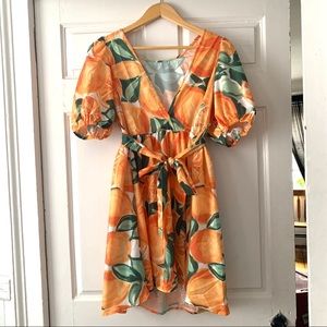 Orange Wrap Dress